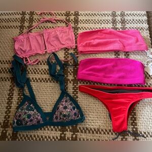Lovers and Friends Good American Anthropologie Lot 5 Bikini Tops Women size S/M